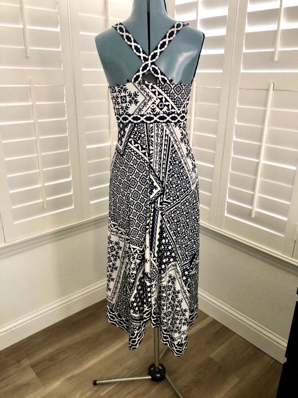 INC International Concepts High Low Stretchy Summer Scarf Style Dress, Size 2 - Picture 2 of 8